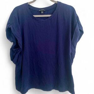 INC NAVY BLUE SHORT SLEEVE DOLMAN STYLE OVERSIZED TOP SIZE XXL